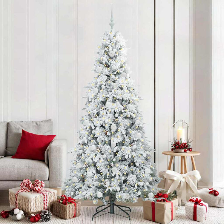 Vidaxx künstlicher klappbarer Weihnachtsbaum weiß 210 cm PE und PVC
