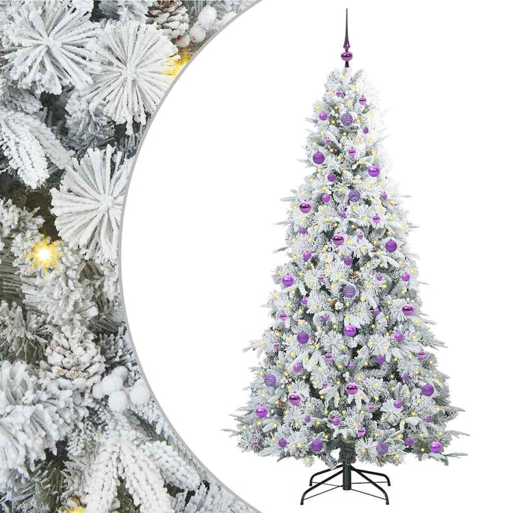 Vidaxx künstlicher klappbarer Weihnachtsbaum weiß 210 cm PE und PVC