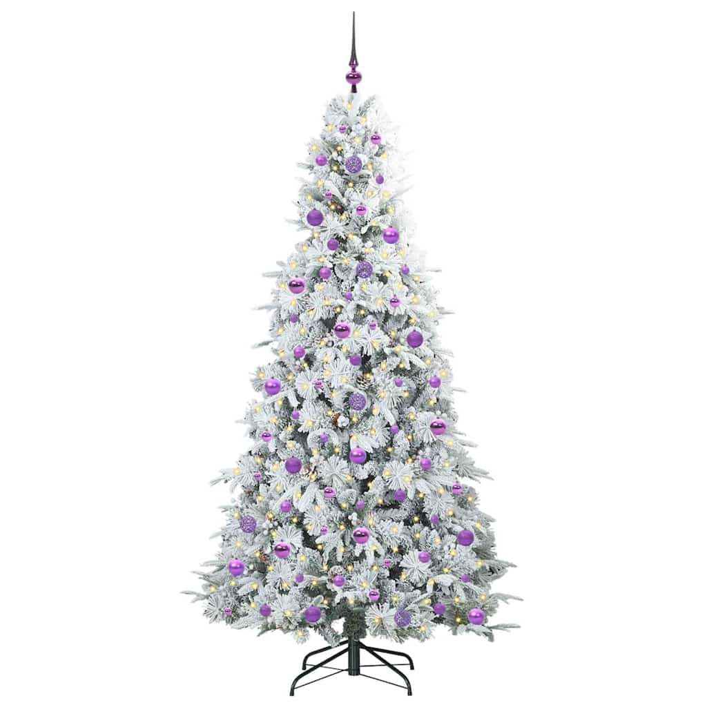 Vidaxx künstlicher klappbarer Weihnachtsbaum weiß 210 cm PE und PVC