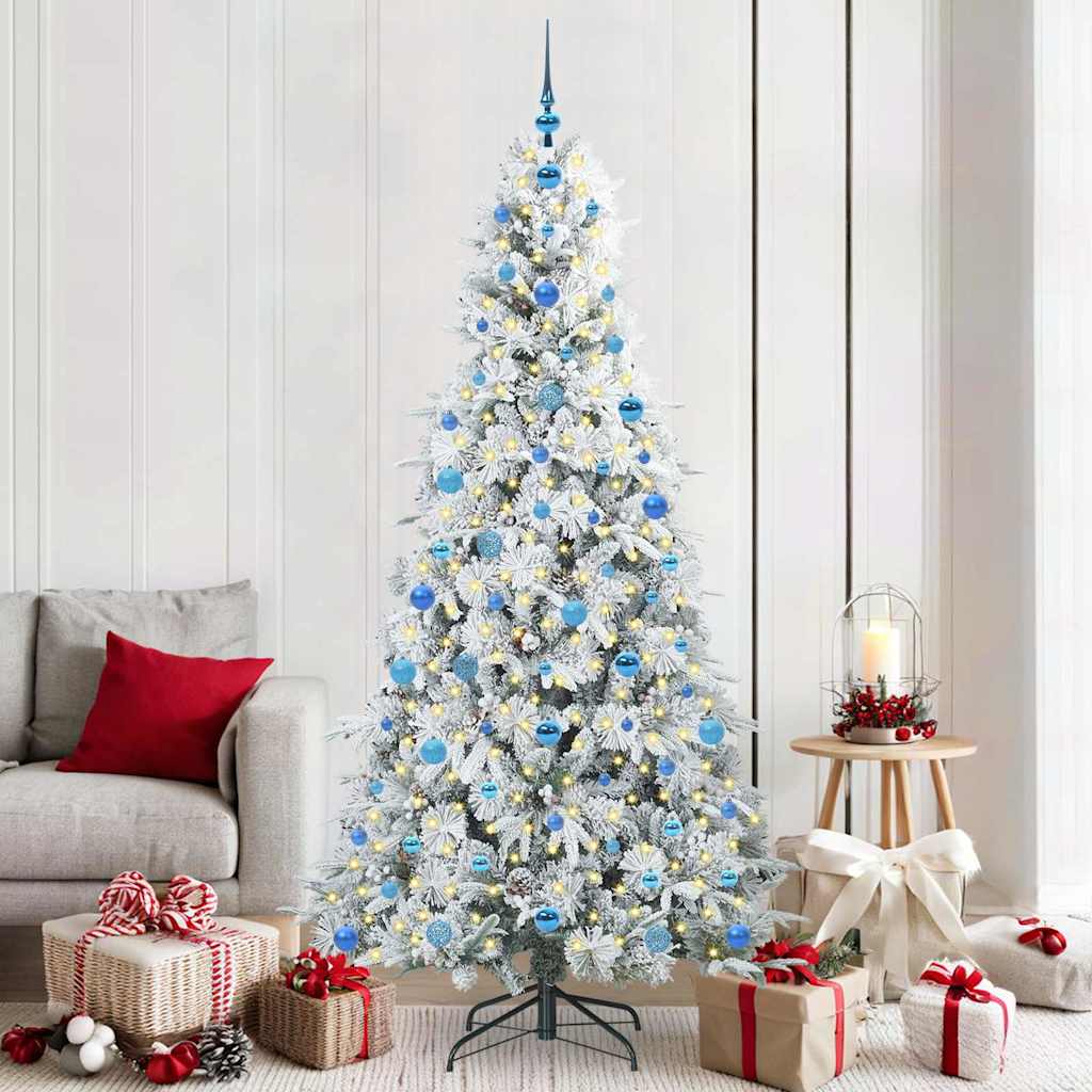 Vidaxx künstlicher klappbarer Weihnachtsbaum weiß 210 cm PE und PVC
