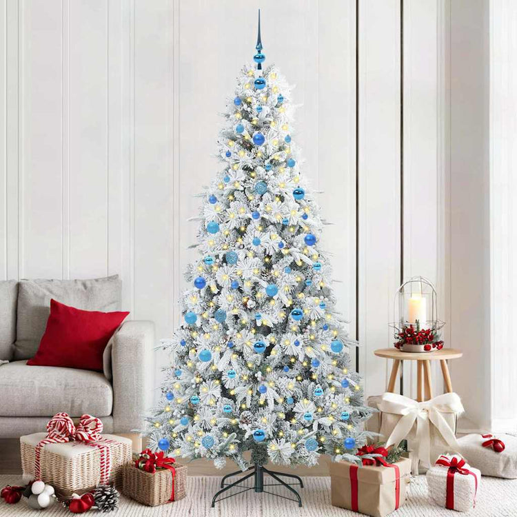 Vidaxx künstlicher klappbarer Weihnachtsbaum weiß 210 cm PE und PVC
