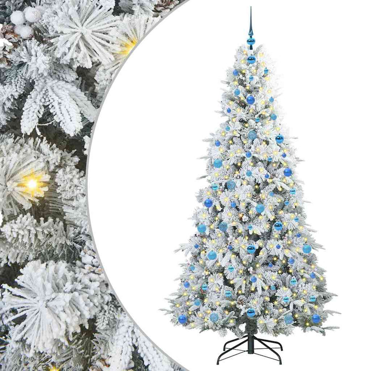 Vidaxx künstlicher klappbarer Weihnachtsbaum weiß 210 cm PE und PVC