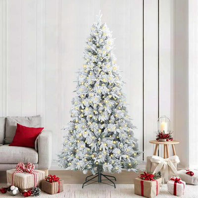 Vidaxx künstlicher klappbarer Weihnachtsbaum weiß 240 cm PE und PVC