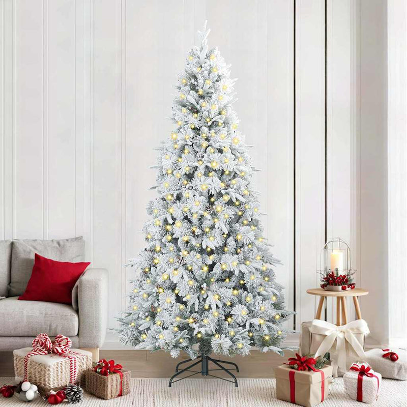 Vidaxx künstlicher klappbarer Weihnachtsbaum weiß 240 cm PE und PVC