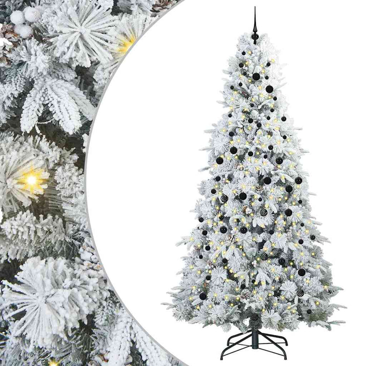 Vidaxx künstlicher klappbarer Weihnachtsbaum weiß 240 cm PE und PVC