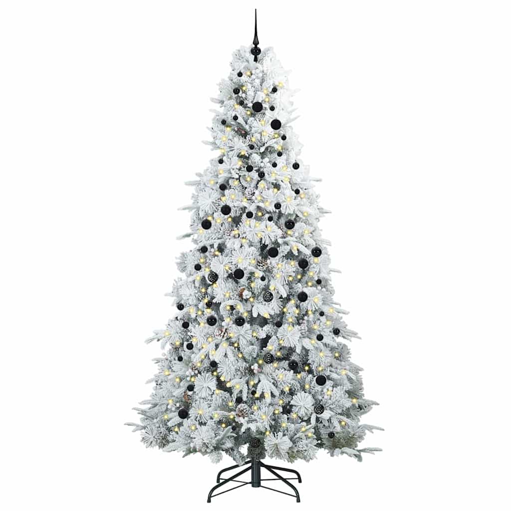 Vidaxx künstlicher klappbarer Weihnachtsbaum weiß 240 cm PE und PVC