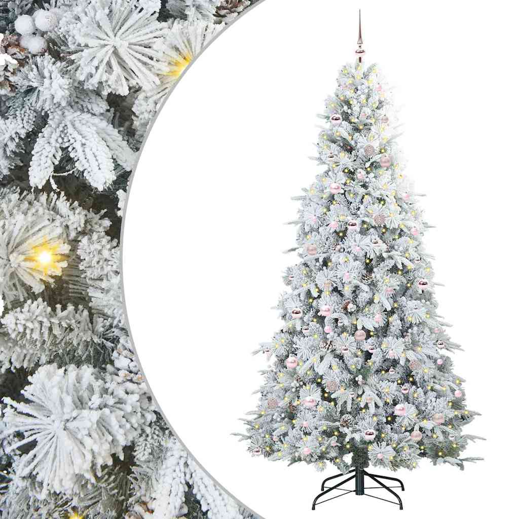 Vidaxx künstlicher klappbarer Weihnachtsbaum weiß 240 cm PE und PVC