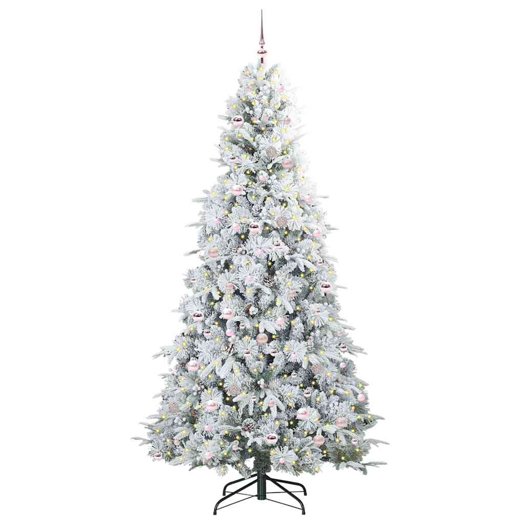 Vidaxx künstlicher klappbarer Weihnachtsbaum weiß 240 cm PE und PVC