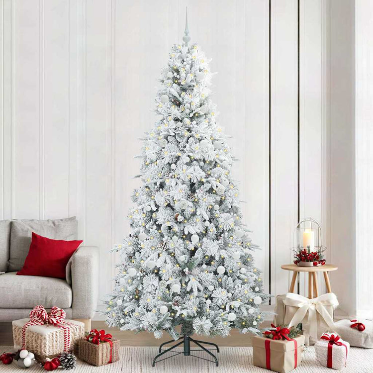 Vidaxx künstlicher klappbarer Weihnachtsbaum weiß 240 cm PE und PVC