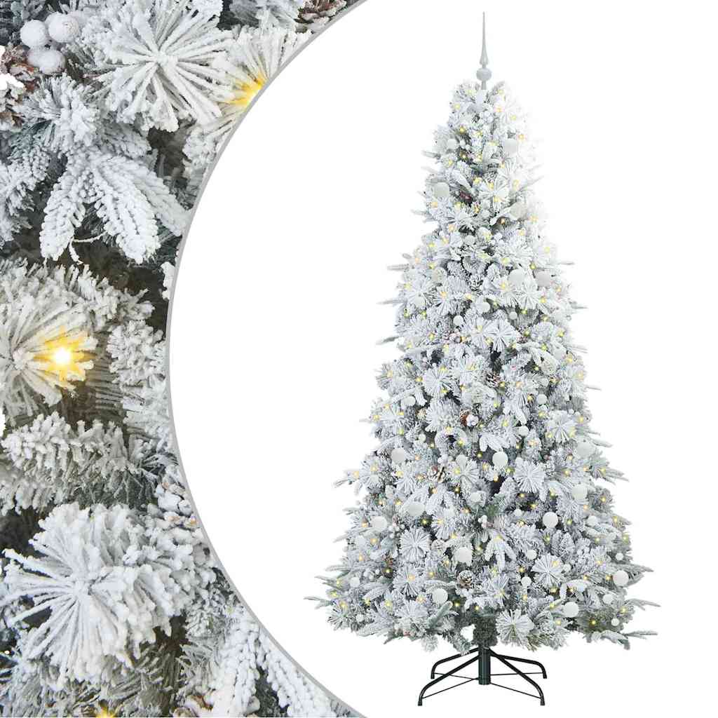 Vidaxx künstlicher klappbarer Weihnachtsbaum weiß 240 cm PE und PVC