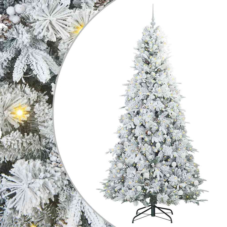 Vidaxx künstlicher klappbarer Weihnachtsbaum weiß 240 cm PE und PVC