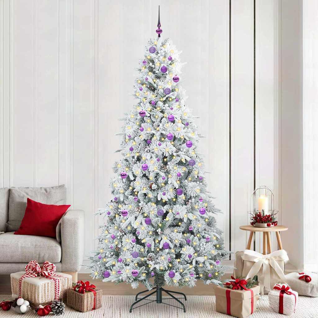 Vidaxx künstlicher klappbarer Weihnachtsbaum weiß 240 cm PE und PVC
