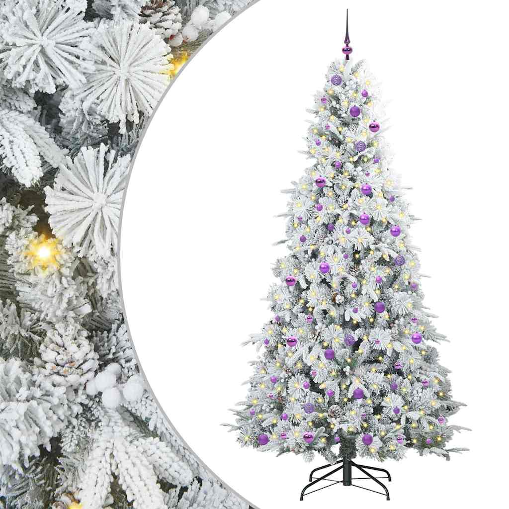Vidaxx künstlicher klappbarer Weihnachtsbaum weiß 240 cm PE und PVC