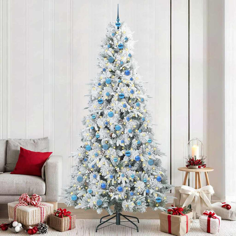 Vidaxx künstlicher klappbarer Weihnachtsbaum weiß 240 cm PE und PVC