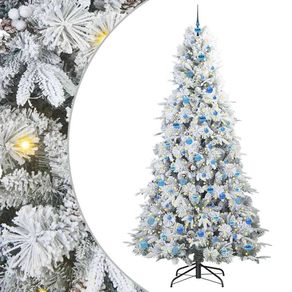 Vidaxx künstlicher klappbarer Weihnachtsbaum weiß 240 cm PE und PVC