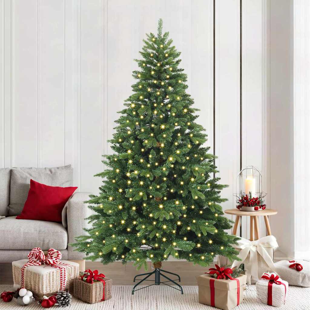 Vidaxx Künstlicher Weihnachtsbaum mit 300 LEDs mit standardmäßigem grünem 210 cm PE und PVC