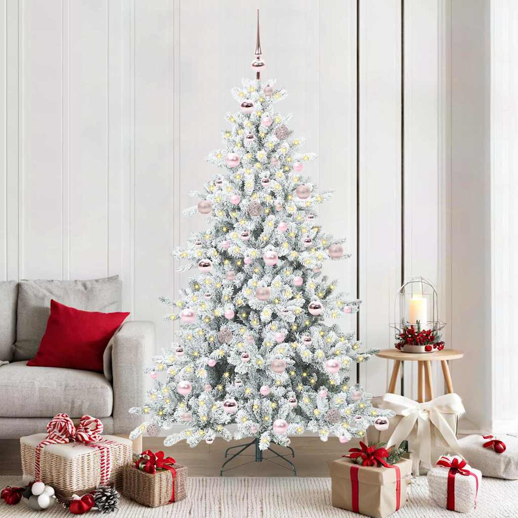 Vidaxx künstlicher klappbarer Weihnachtsbaum weiß 180 cm PVC und Stahl