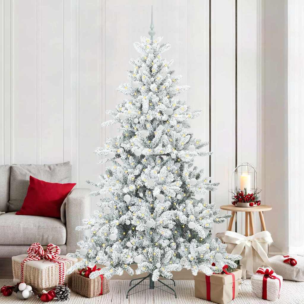 Vidaxx künstlicher klappbarer Weihnachtsbaum weiß 210 cm PVC und Stahl