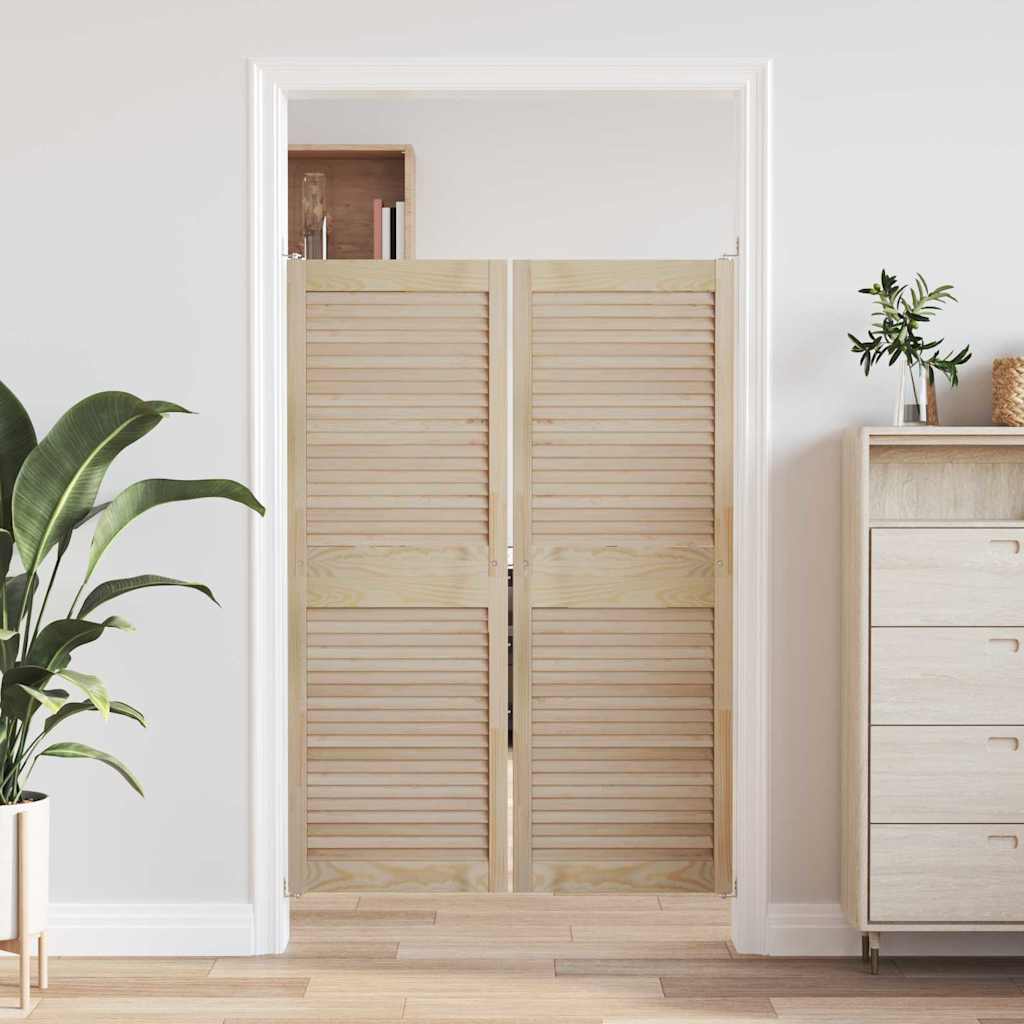 Vidaxx Schranktür 2 Stk. Natur 49,5 x 2,1 x 140,5 cm massives Kiefernholz