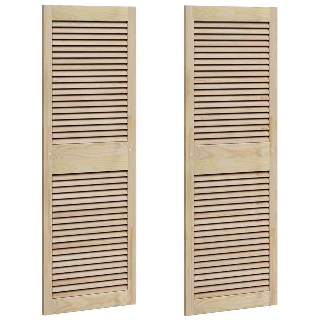 Vidaxx Schranktür 2 Stk. Natur 49,5 x 2,1 x 140,5 cm massives Kiefernholz