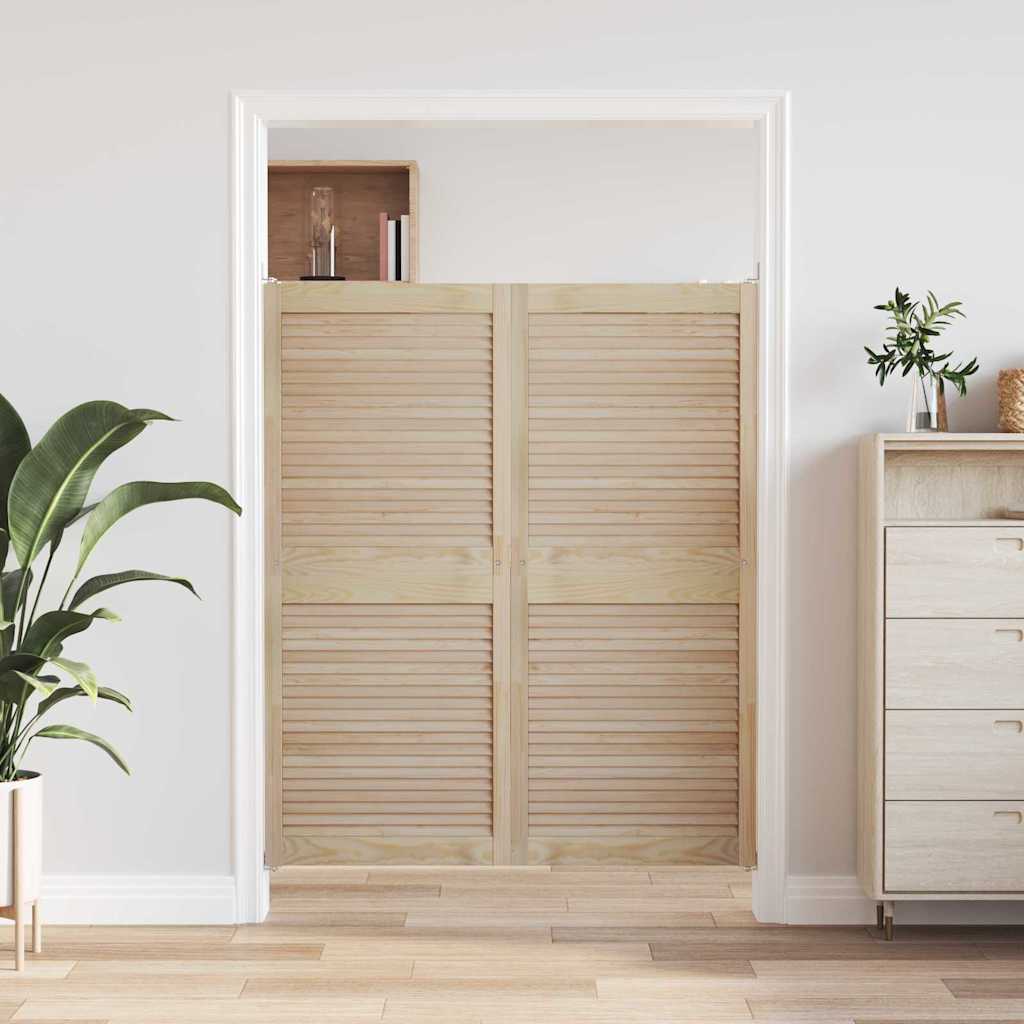 Vidaxx Schranktür 2 Stk. Natur 140,5 x 2,1 x 59,5 cm massives Kiefernholz