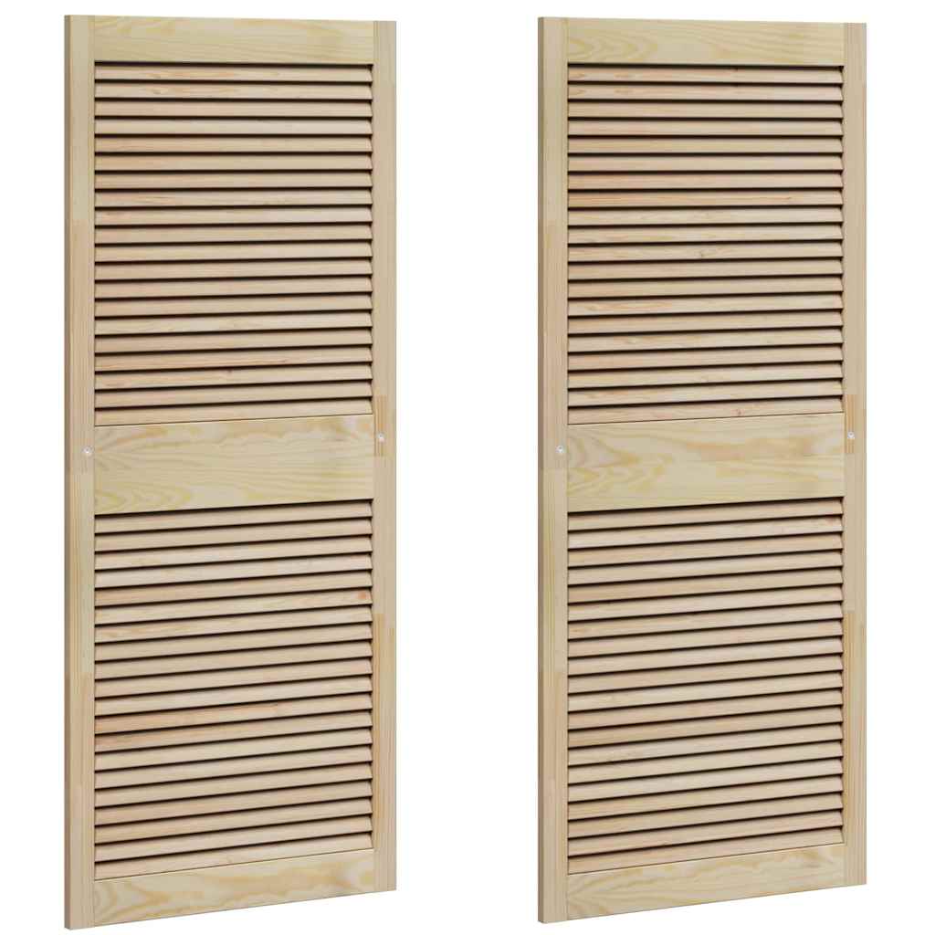 Vidaxx Schranktür 2 Stk. Natur 140,5 x 2,1 x 59,5 cm massives Kiefernholz