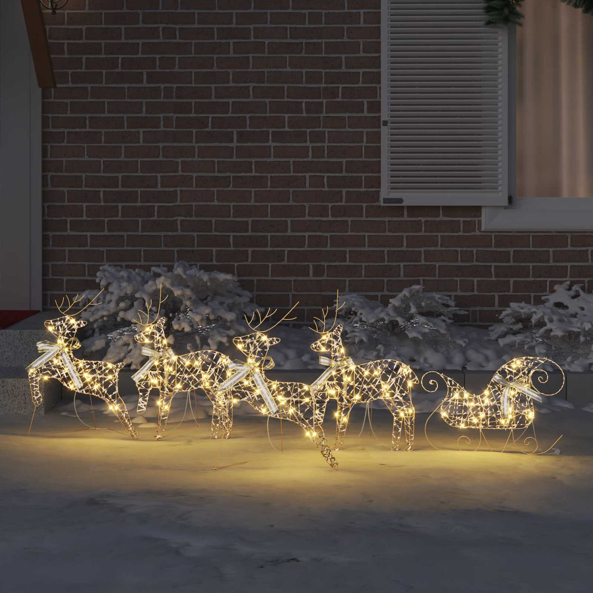 VidaXL LED-Rentier mit 40 LEDs, 5 Stück, Goldkappe