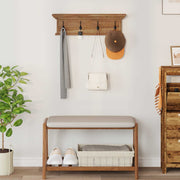 Vidaxx Wandgarderobe Natur 70 x 10 x 20 cm massives Teakholz - afbeelding 1