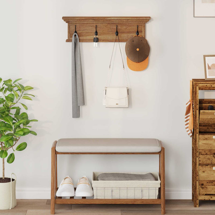 Vidaxx Wandgarderobe Natur 70 x 10 x 20 cm massives Teakholz