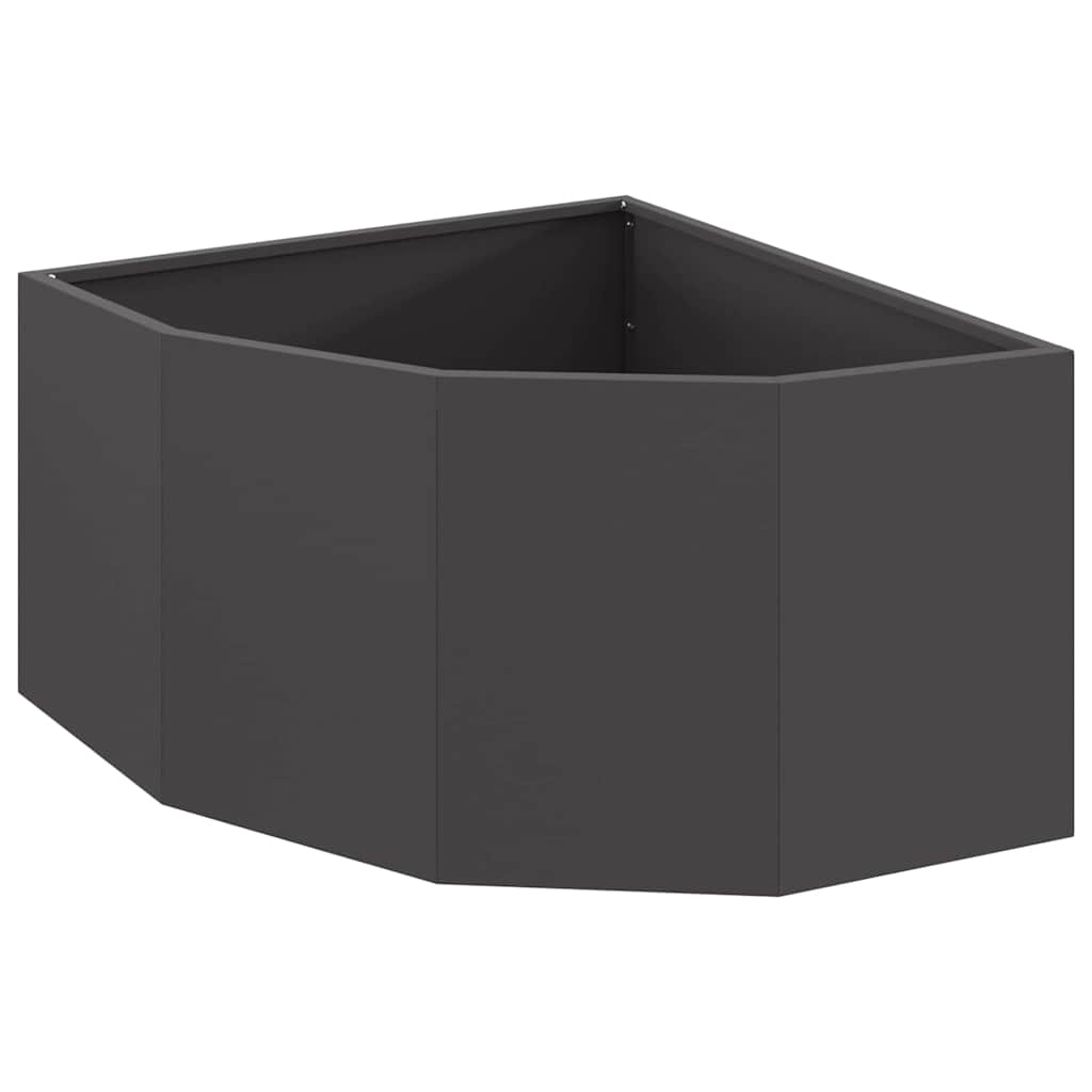 Vidaxx Eckpflanzgefäß schwarz 60 x 60 x 35 cm Stahl