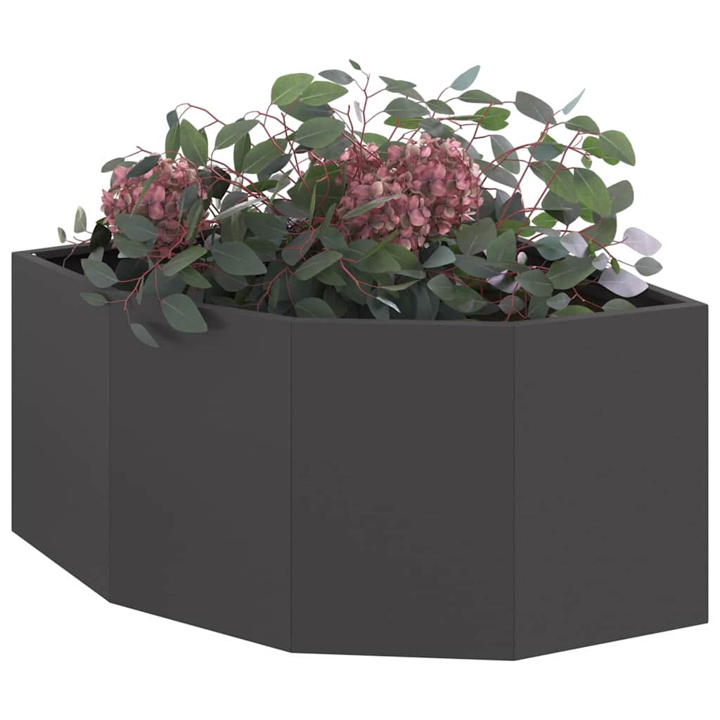 Vidaxx Eckpflanzgefäß schwarz 60 x 60 x 35 cm Stahl