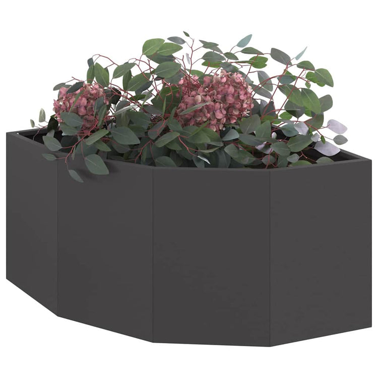 Vidaxx Eckpflanzgefäß schwarz 60 x 60 x 35 cm Stahl