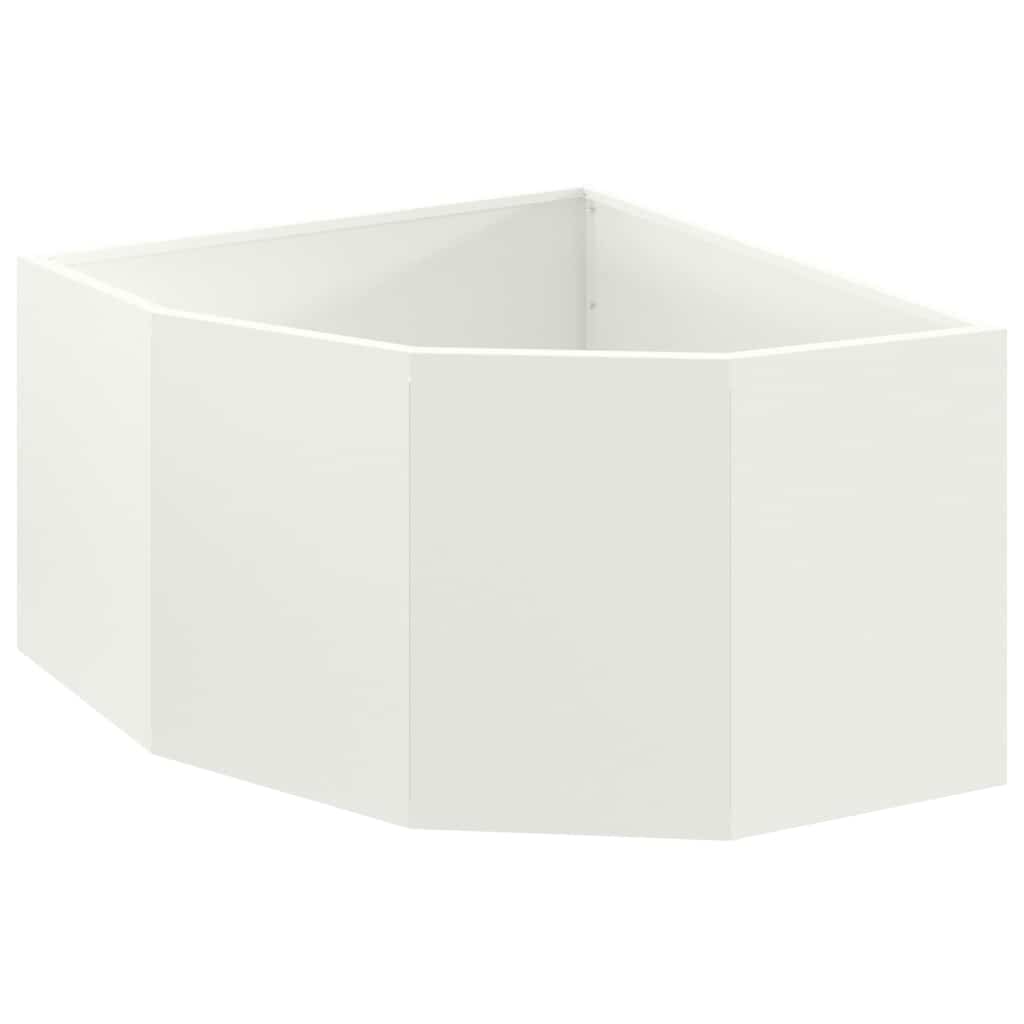 Vidaxx Eckpflanzgefäß weiß 60 x 60 x 35 cm Stahl