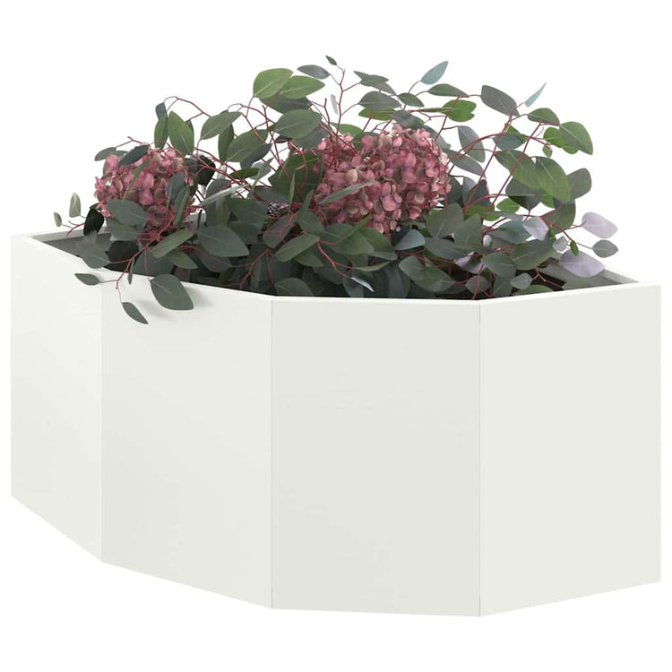 Vidaxx Eckpflanzgefäß weiß 60 x 60 x 35 cm Stahl