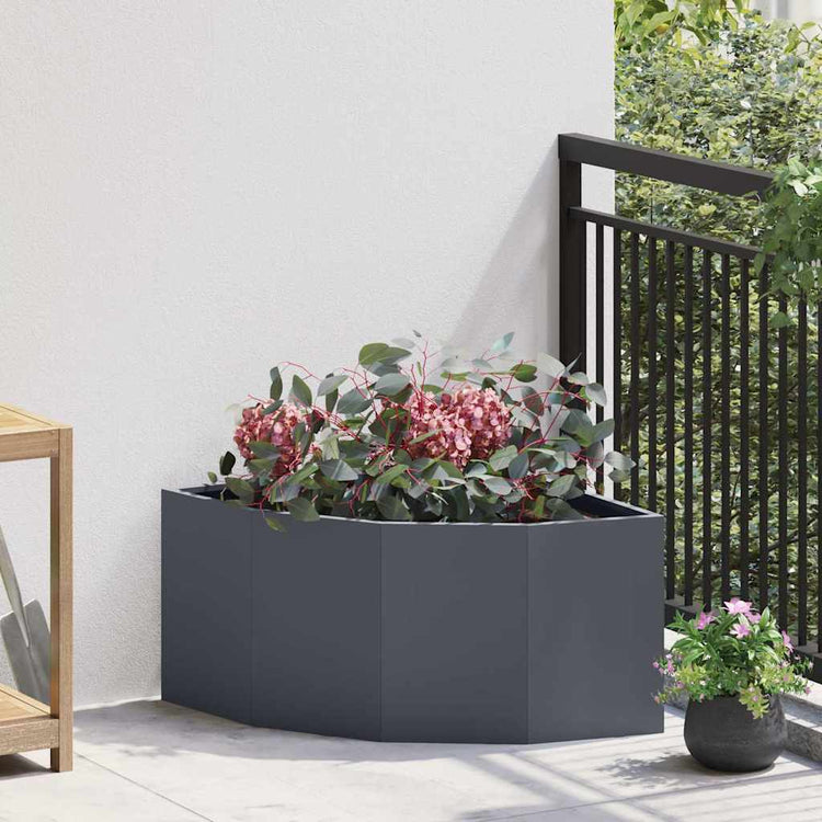 Vidaxx Eckpflanzgefäß Anthrazit 60 x 60 x 35 cm Stahl