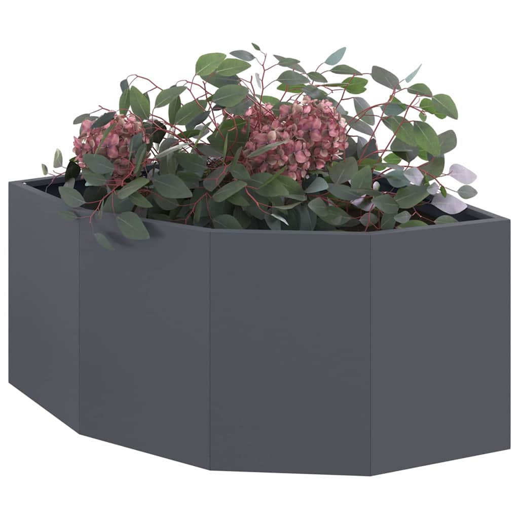 Vidaxx Eckpflanzgefäß Anthrazit 60 x 60 x 35 cm Stahl