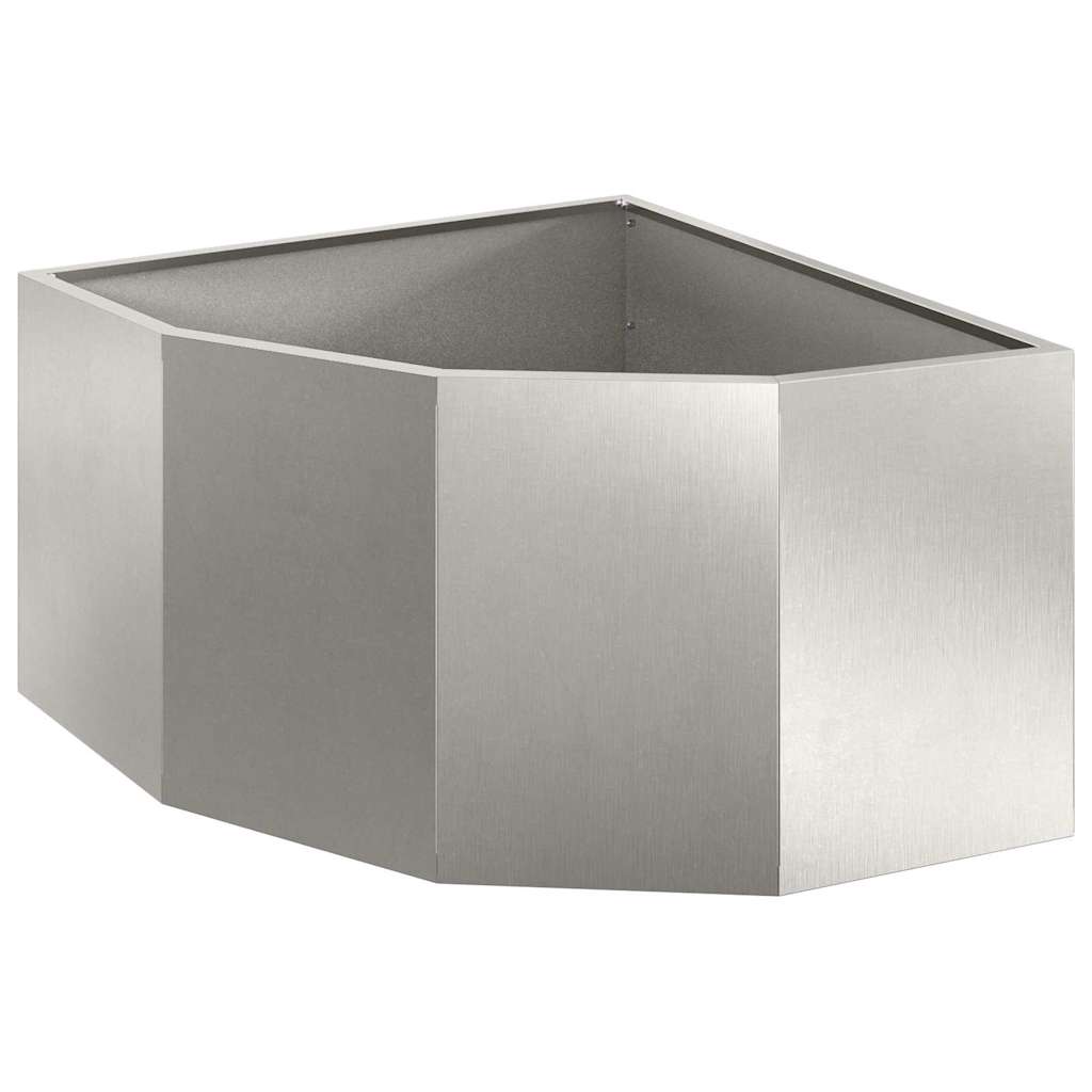 Vidaxx Eckpflanzgefäß Silber 60 x 60 x 35 cm Edelstahl