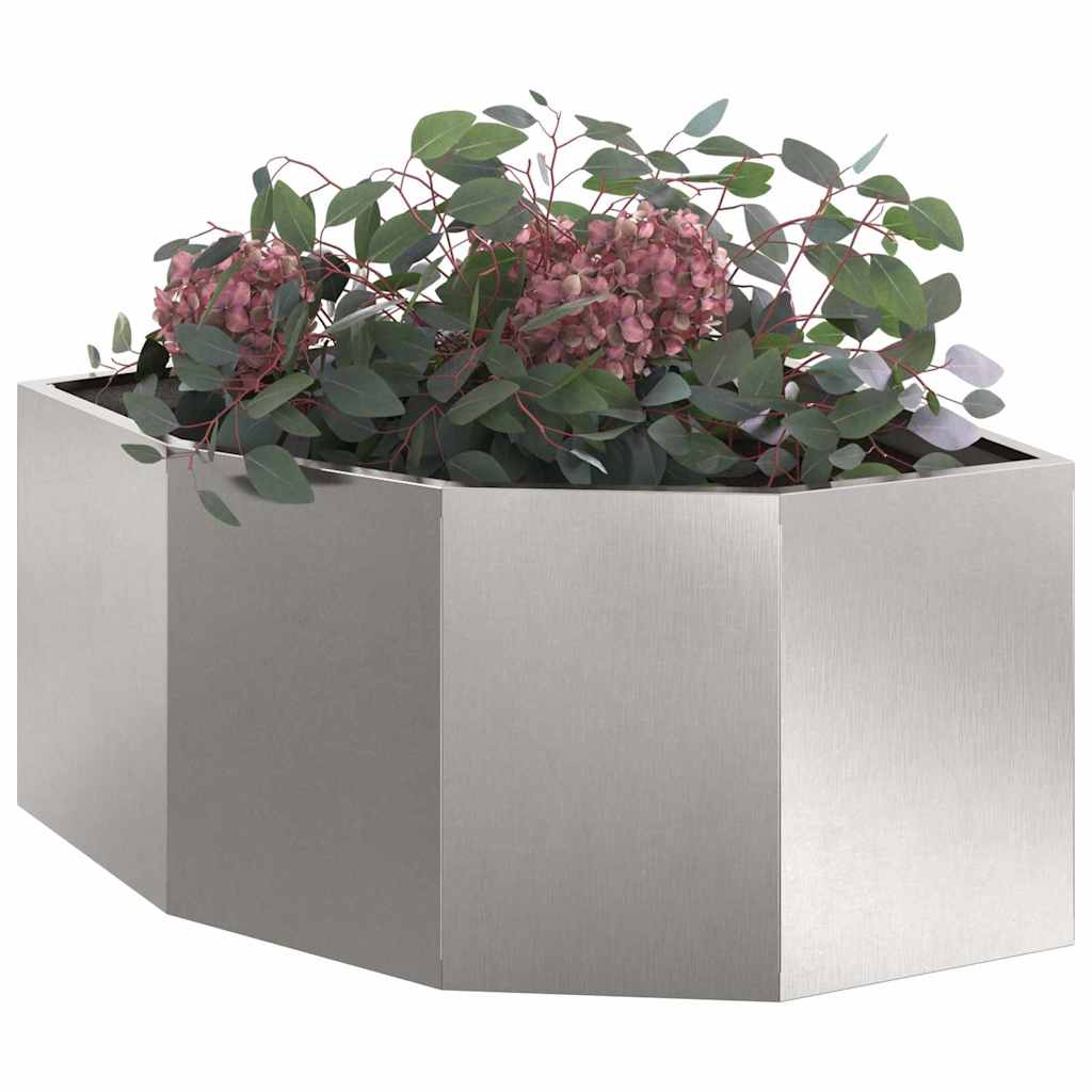Vidaxx Eckpflanzgefäß Silber 60 x 60 x 35 cm Edelstahl
