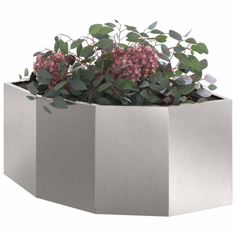 Vidaxx Eckpflanzgefäß Silber 60 x 60 x 35 cm Edelstahl