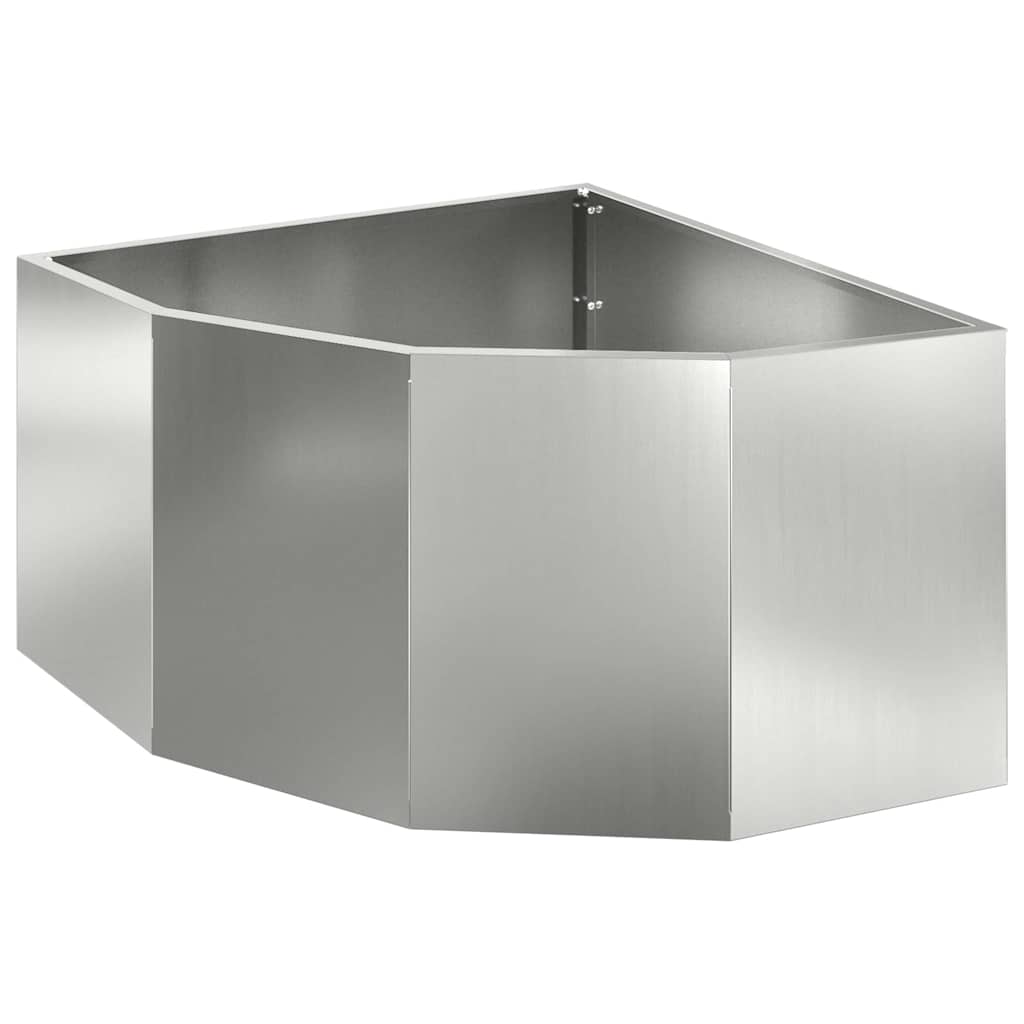 Vidaxx Eckpflanzgefäß Silber 60 x 60 x 35 cm verzinkter Stahl
