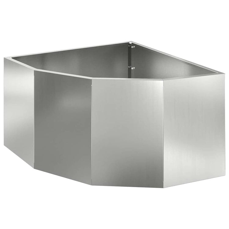 Vidaxx Eckpflanzgefäß Silber 60 x 60 x 35 cm verzinkter Stahl