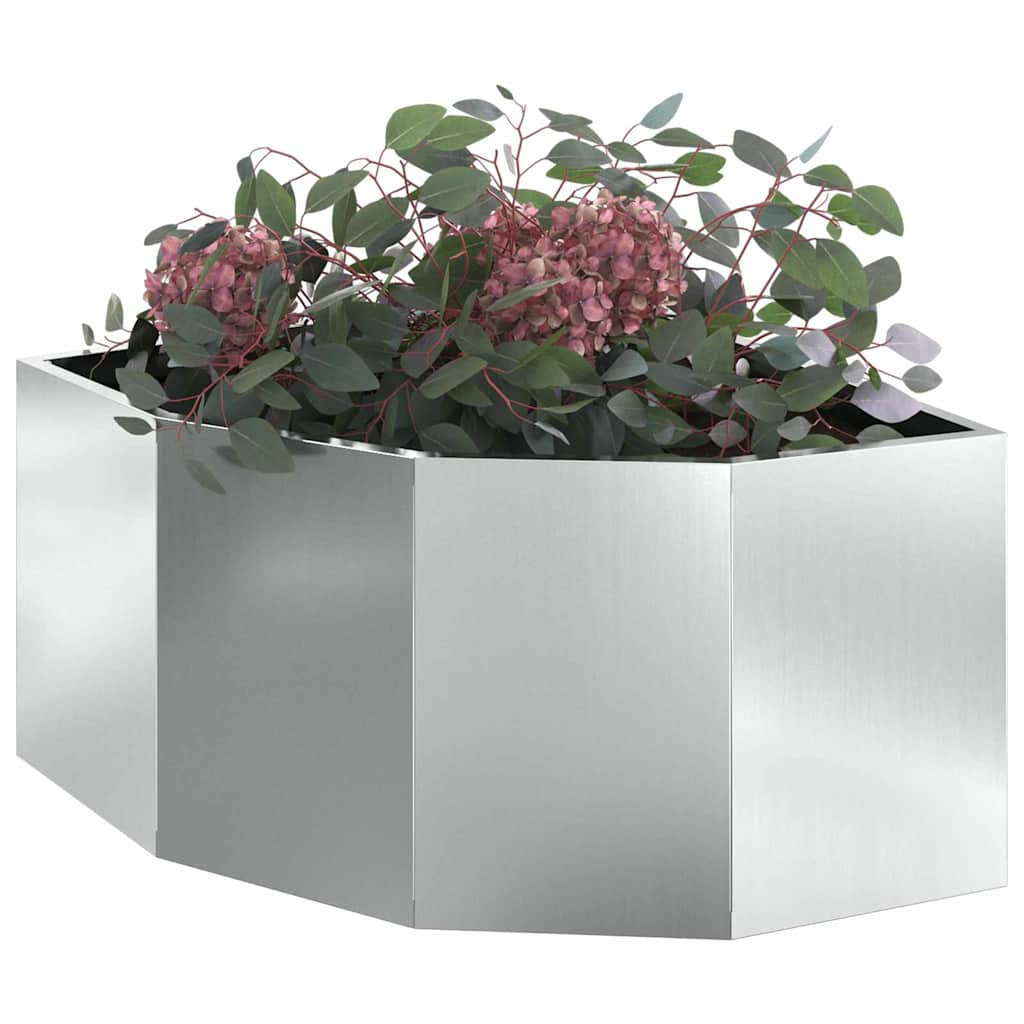 Vidaxx Eckpflanzgefäß Silber 60 x 60 x 35 cm verzinkter Stahl
