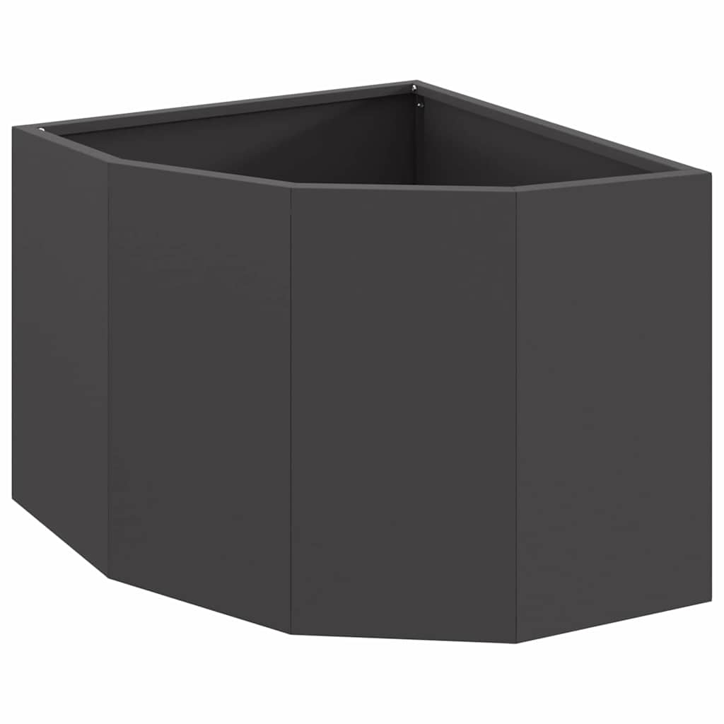 Vidaxx Eckpflanzgefäß schwarz 45 x 45 x 35 cm Stahl