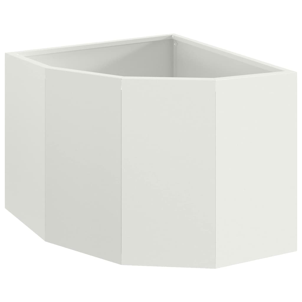 Vidaxx Eckpflanzgefäß weiß 45 x 45 x 35 cm Stahl