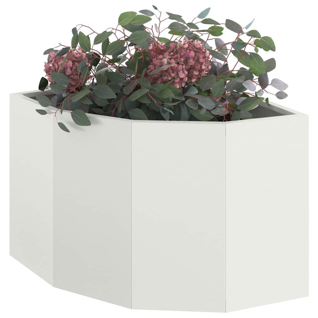 Vidaxx Eckpflanzgefäß weiß 45 x 45 x 35 cm Stahl