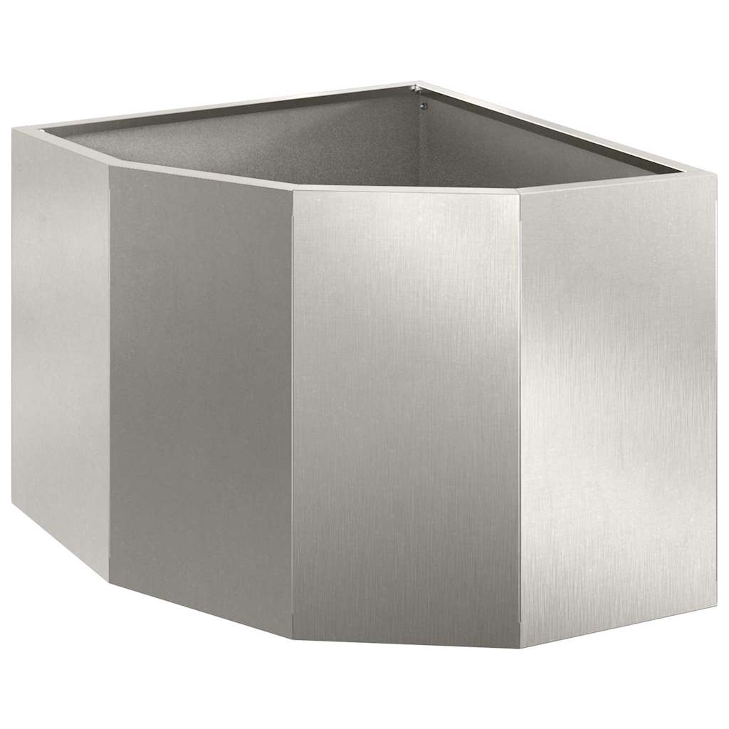 Vidaxx Eckpflanzgefäß Silber 45 x 45 x 35 cm Edelstahl
