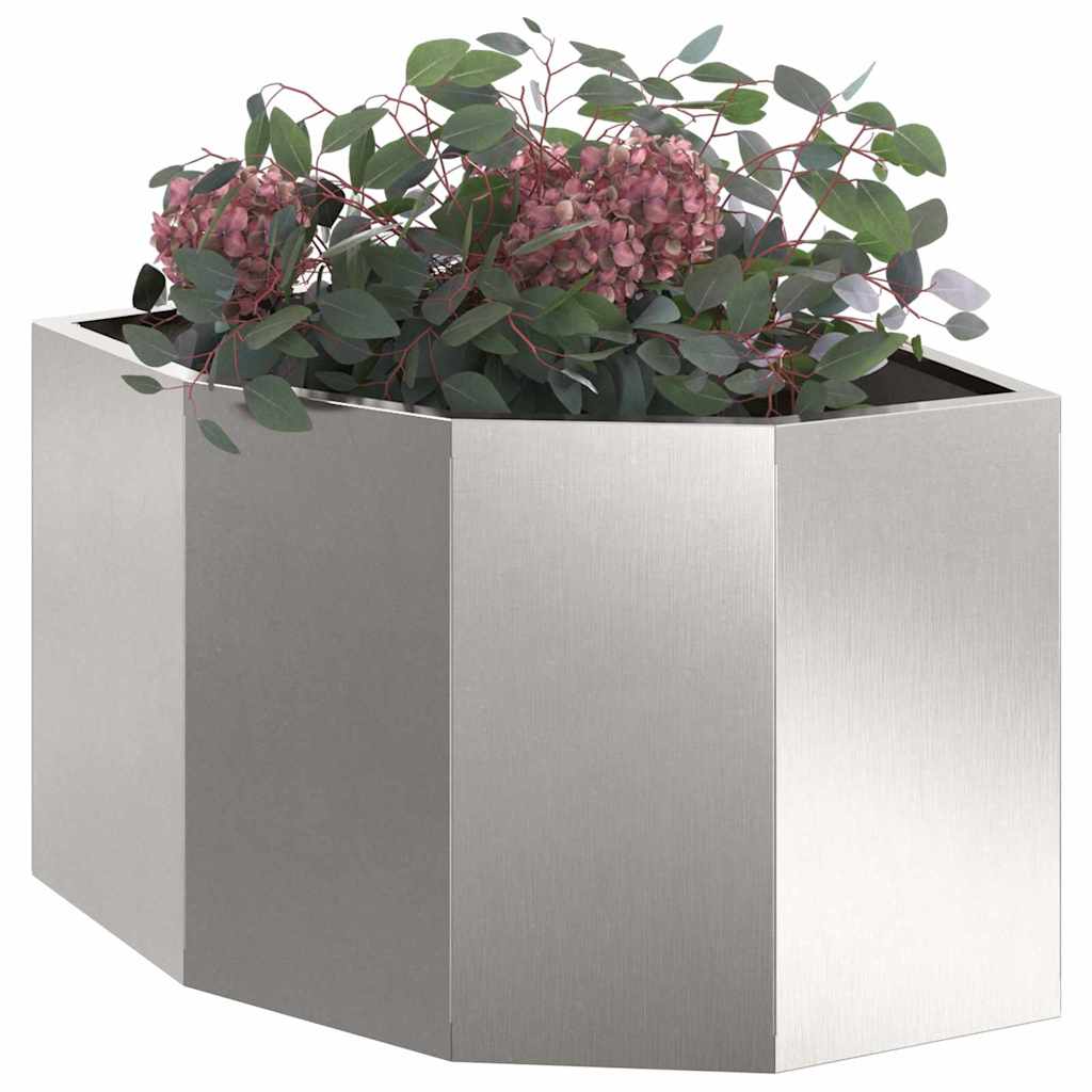 Vidaxx Eckpflanzgefäß Silber 45 x 45 x 35 cm Edelstahl