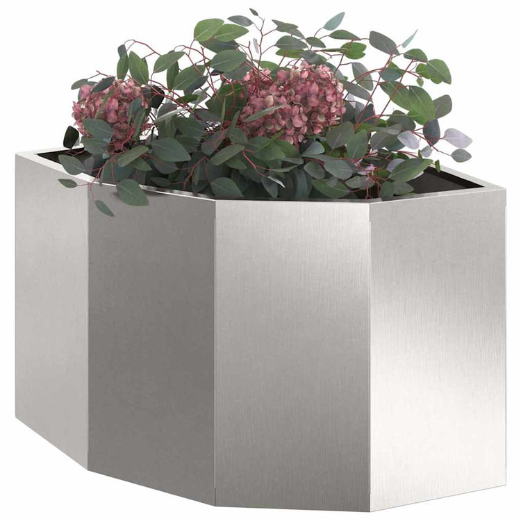Vidaxx Eckpflanzgefäß Silber 45 x 45 x 35 cm Edelstahl