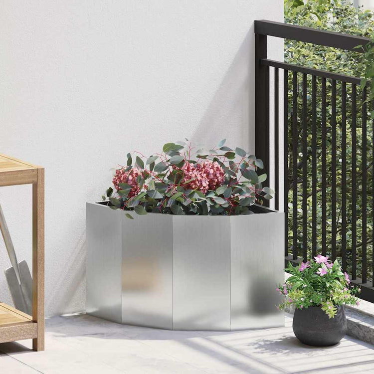 Vidaxx Eckpflanzgefäß Silber 45 x 45 x 35 cm verzinkter Stahl
