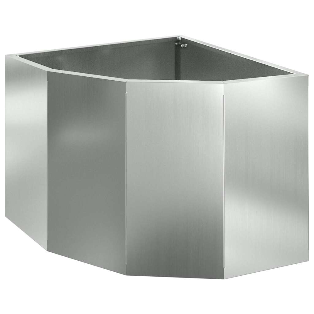 Vidaxx Eckpflanzgefäß Silber 45 x 45 x 35 cm verzinkter Stahl